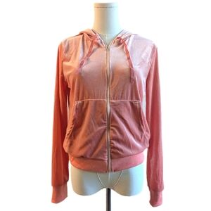 Velour track zip up jacket